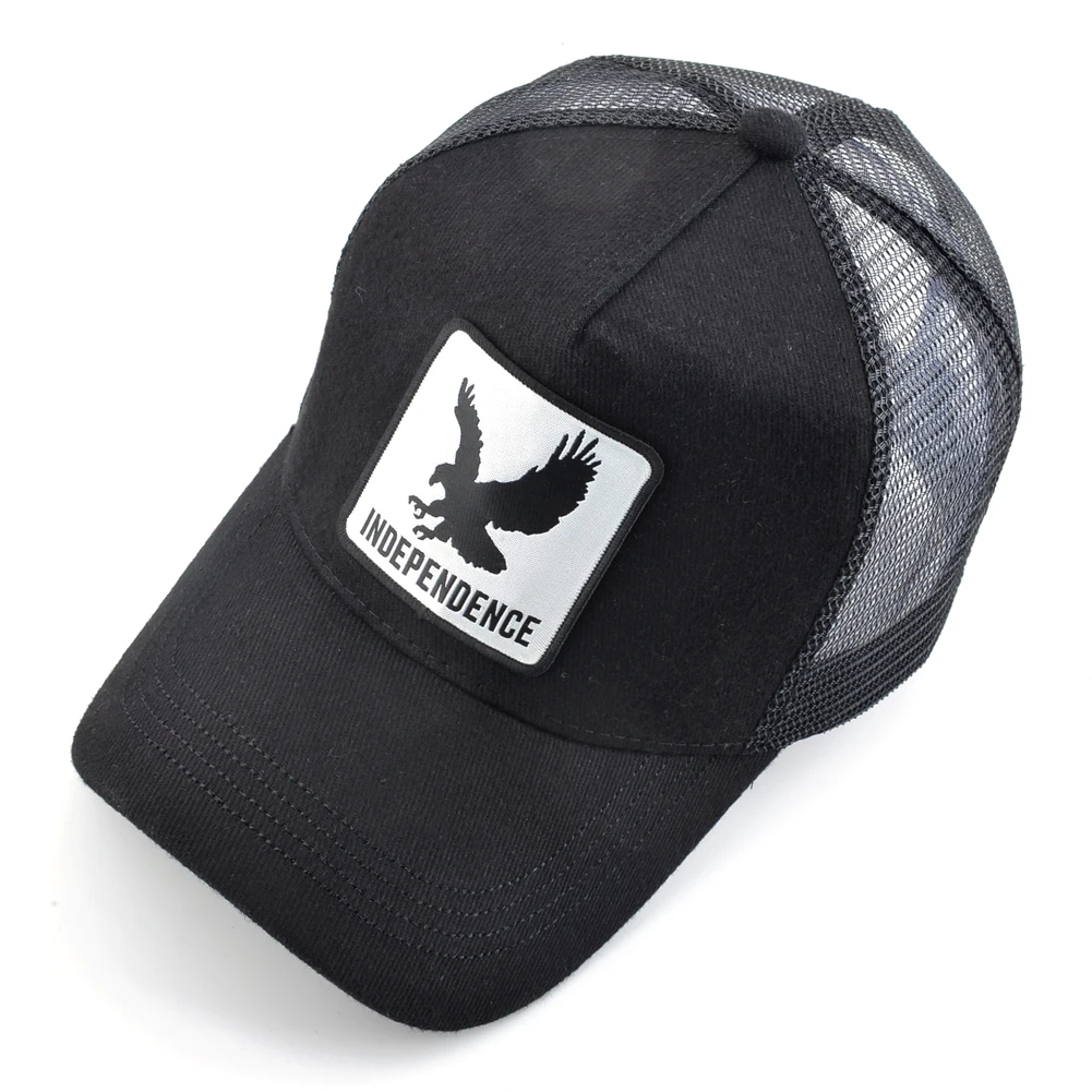 Baseball Cap With Eagle Patch Men\'s Snapback Baseball Hat Four Seasons Outdoor Visor Caps Women Black White Casual Cap