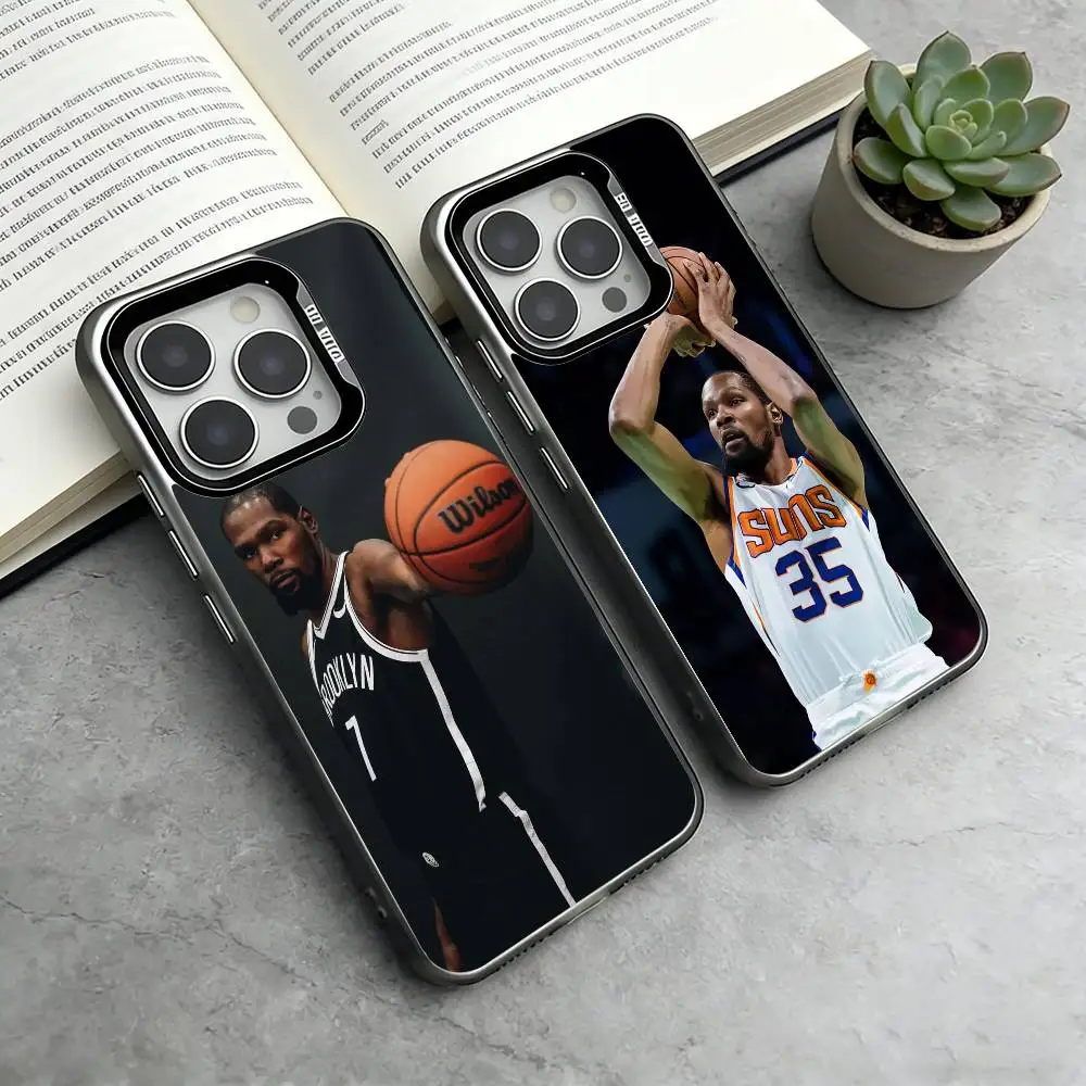 

K-Kevin Durant Phone Case For iPhone 17,16,15,14,13,12,11 Plus,Pro Max,XS,Colored Silver Plated Inside Cover