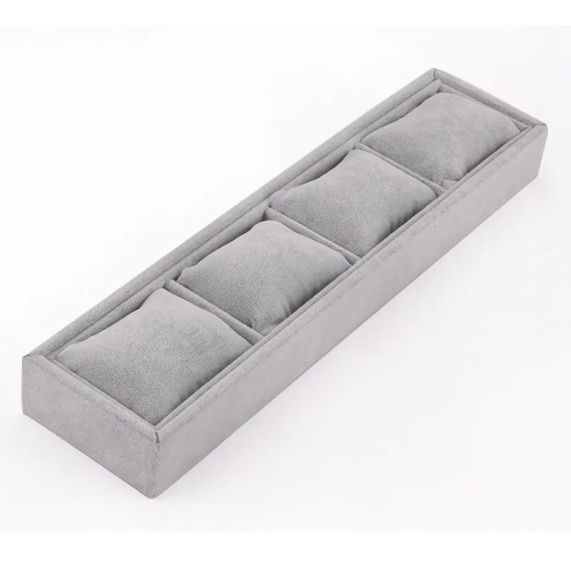 Single‑Layer Flannel Watch Tray Bracelet Bangle Storage Box Jewelry Display Tray Jewelry Organizer Props for Home Shop