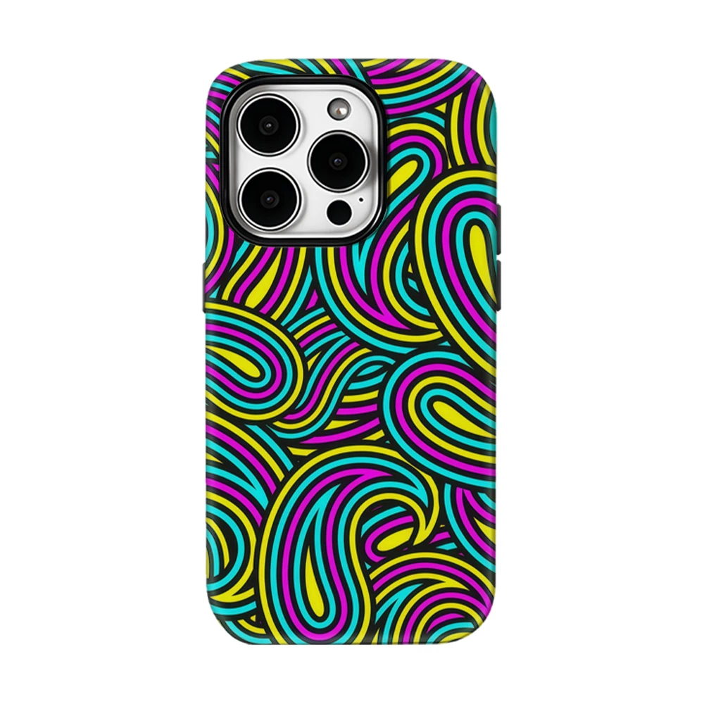 

Neon Paisley Phone Case for IPhone 17 16 15 14 13 Pro Max Plus for Magnetic Single Double-layer Tough Case