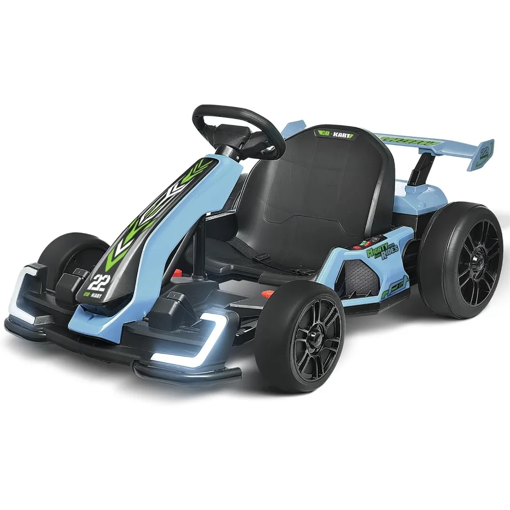 Go Kart per bambini 24V 300W Potente kart da deriva Kart a pedale elettrico Giocattolo da corsa all'aperto, con motore potente 2X150W, 7AH, modalità deriva/sport