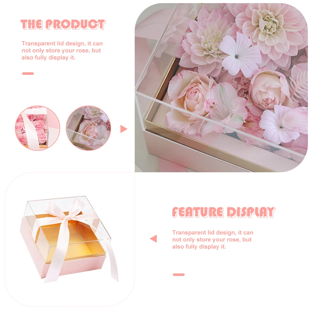

Flower Box Gift Female Packaging Mothers Day Boxes for Flowers Acrylic Home Decor