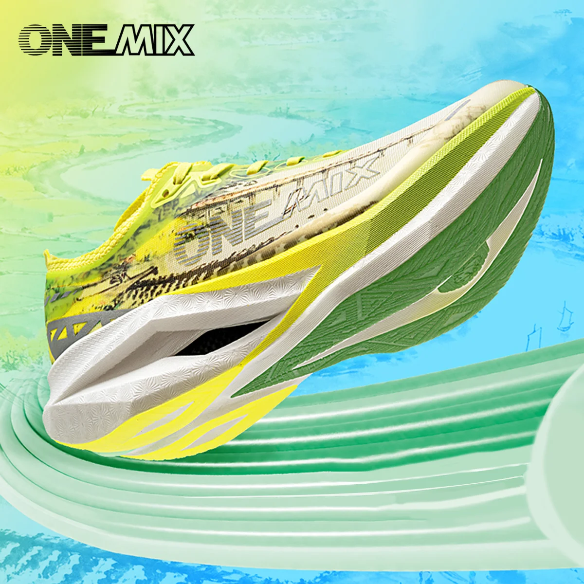 ONEMIX Professional Marathon Racing Running Training Shoes Men Full-length Shock Absorption Sports Carbon Plate Walking Sneakers