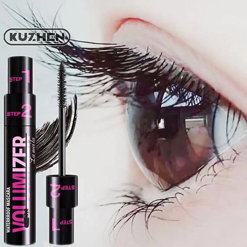 2in1 Double Purpose Mascara Waterproof Thick Lengthening Lash Extension Sweatproof Curling Brushes Eye Fiber Mascara Eyelashes