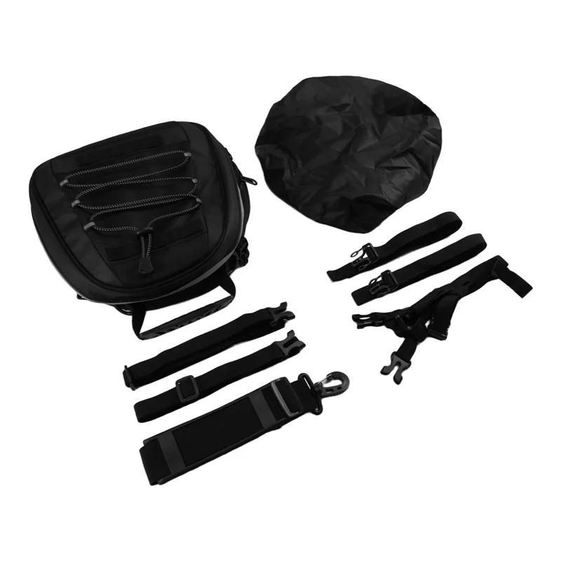 

Universal Motorcycle Tail Bag Expandable 8-10L Universal Rear Luggage Storage Bag With Shoulder Straps And Rain Cover
