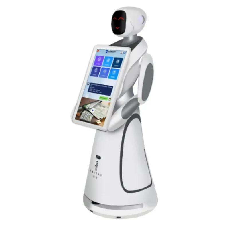Intelligent Autonomous Lidar Navigation Commercial Reception Robot HD Large Screen Advertising Assistant for Mall Hospital Hotel