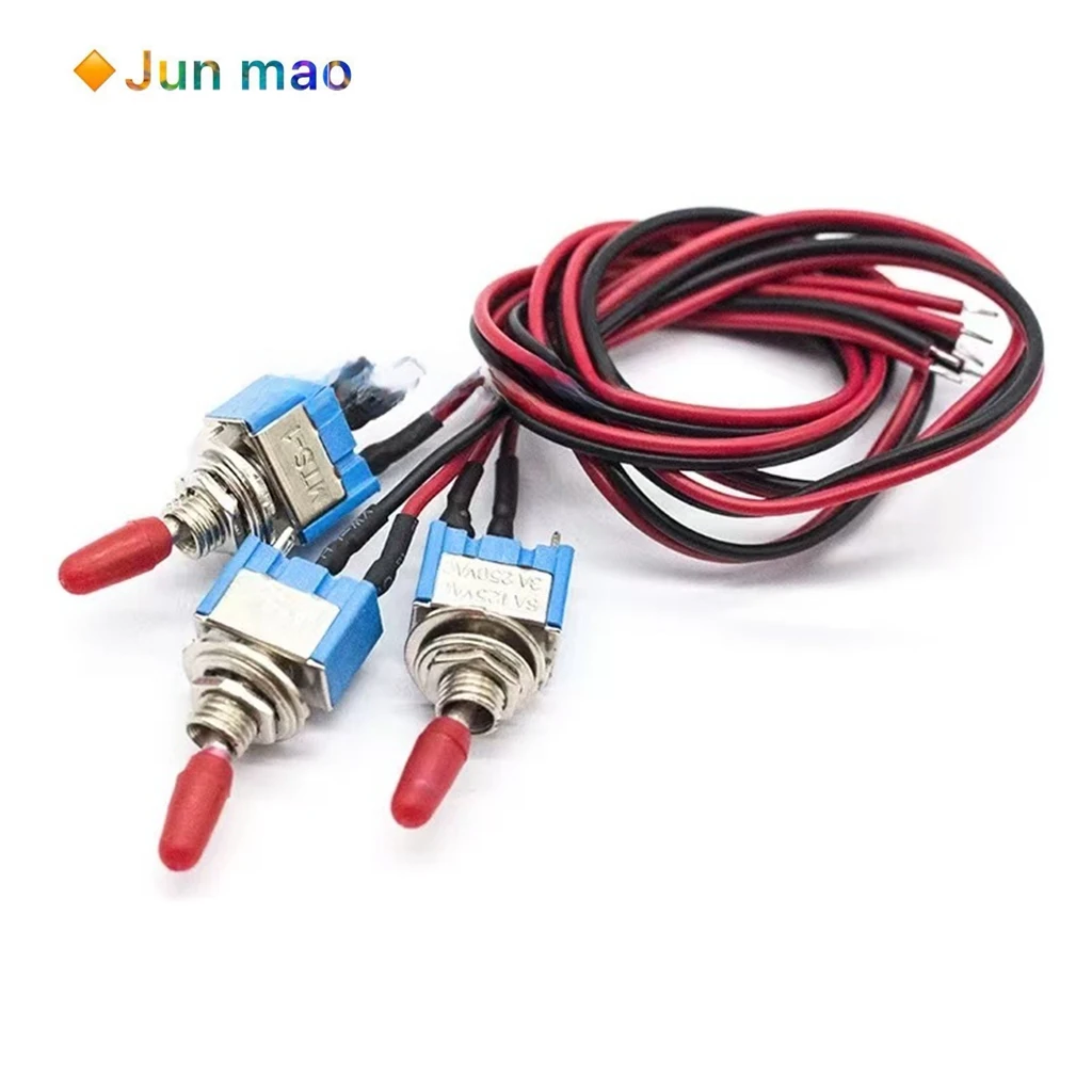 1PCS Small wired toggle switch with 2nd gear ON-OFF switch, wired toggle switch, rocker arm switch, wire length 30cm