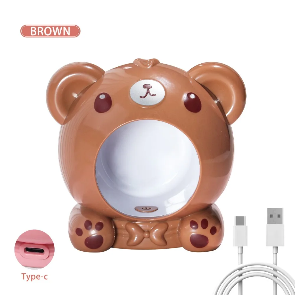 Nail Phototherapy Bear Nail Drying Lamp Fast Dry Curing UV LED Gel Polish Cured Bear Mini Nail Dryers White Pink Brown 24W