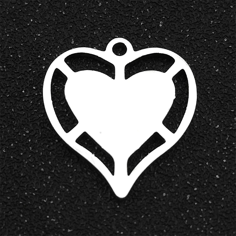 5PCS Heart Love Arrow Cross DIY Handmade Charms Necklace Bracelet Stainless Steel Silver Color Making Jewelry Accessories1831-2