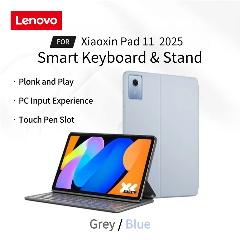 Lenovo Original Xiaoxin Pad 11 2025 New Smart Keyboard Touch Connection Pen Slot WirelessTablet Keyboards Protective Case Grey