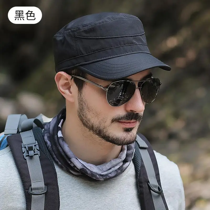 Summer Outdoor Sport Quick Drying Military Caps Men Breathable Cadet Army Cap Flat Top Hat Cycling Running Cap Baseball Cap