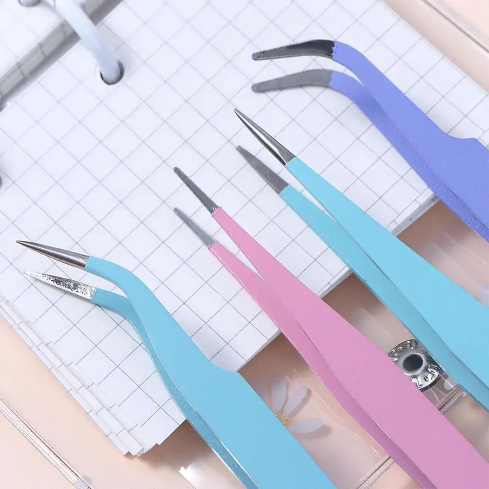 Tape Tape Sticker Tool Picking Tool Stainless Steel Journal Accessorise Nail Tweezers Macaron Color Nipper Tweezers