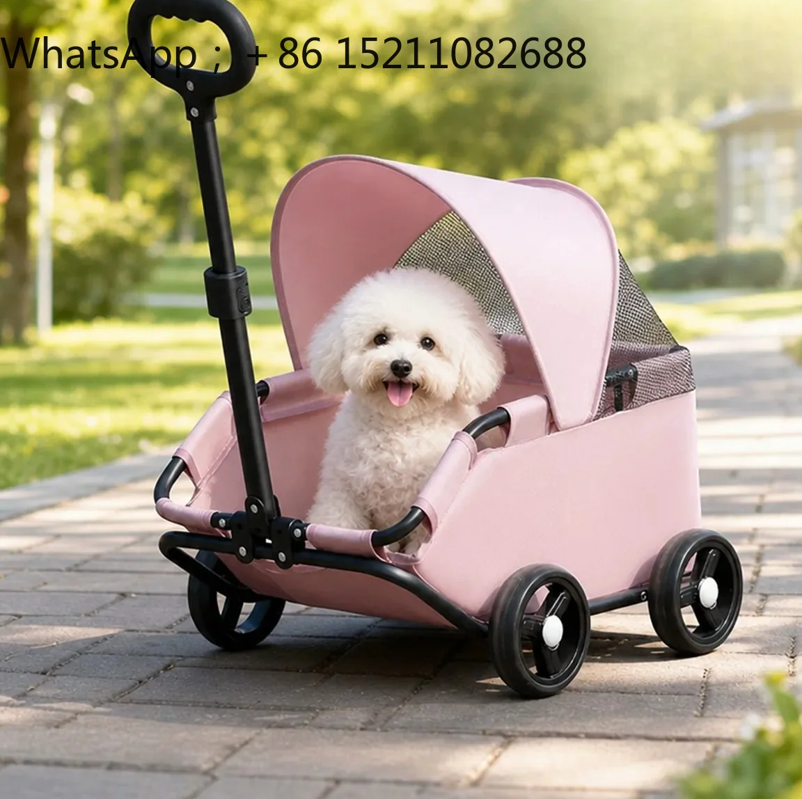 SCY pet car dog cat out camping car medium and small dog trolley light and foldable