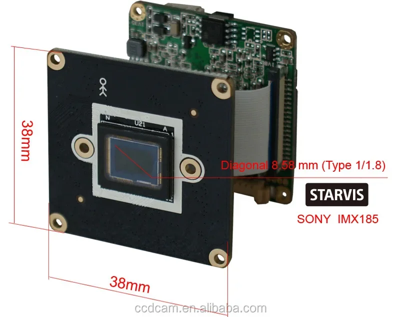 H.265 Star Light Camera 1/1.8 Inch 2MP Camera Module For Sony IMX185 CMOS Ip Camera Module