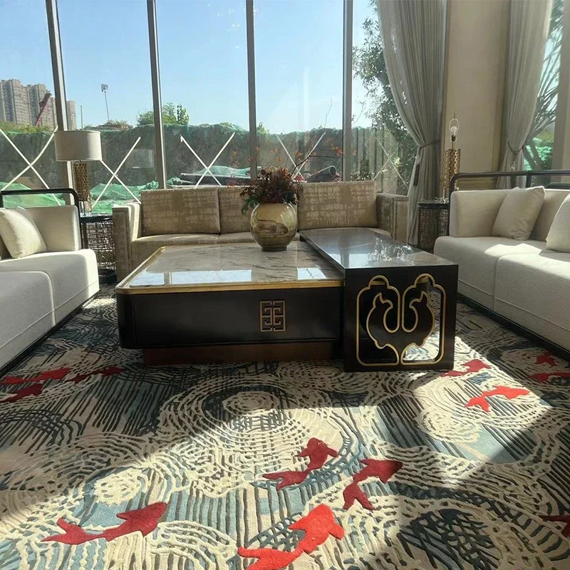 

Handmade carpet, minimalist, wool, living room, acrylic, coffee table blanket, commercial room