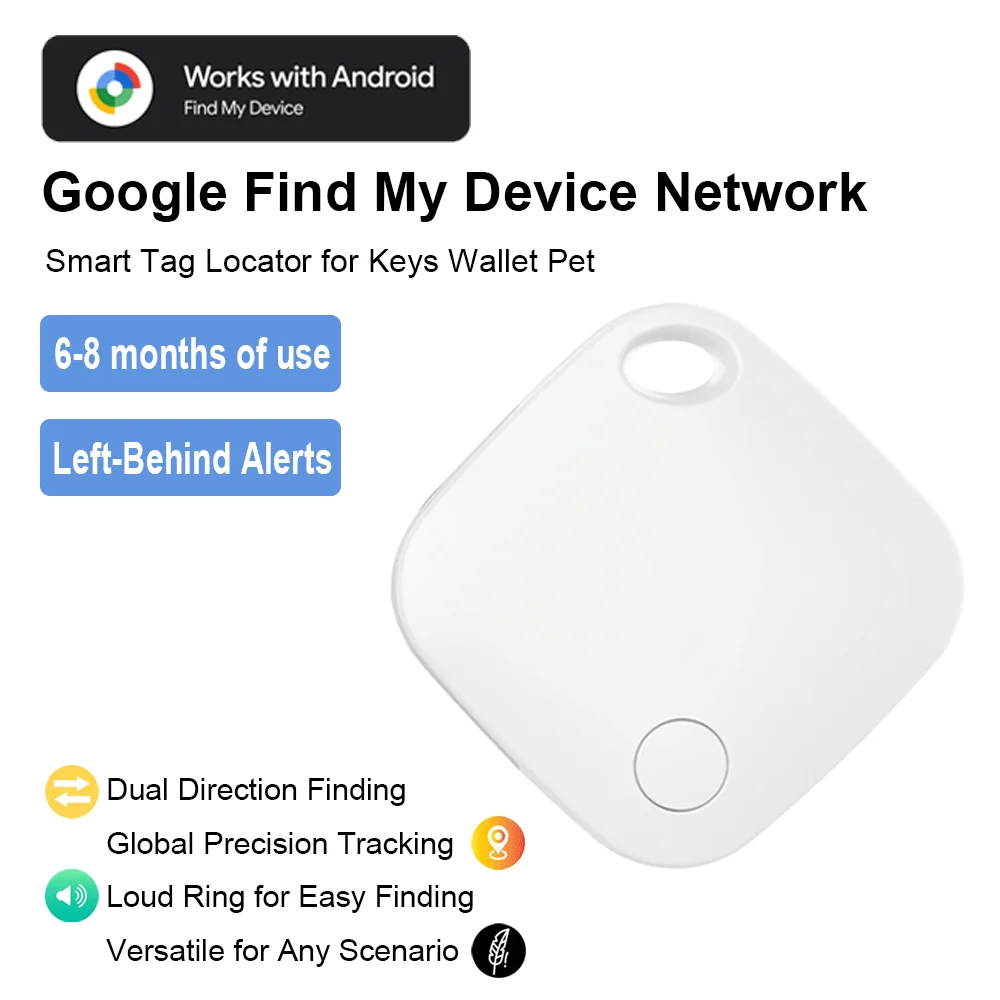 

2026 LX Smart Tag Locator for Keys Wallet Pet | Works with Android Find My Device | Global Tracking | Dual Direction Anti-Lost