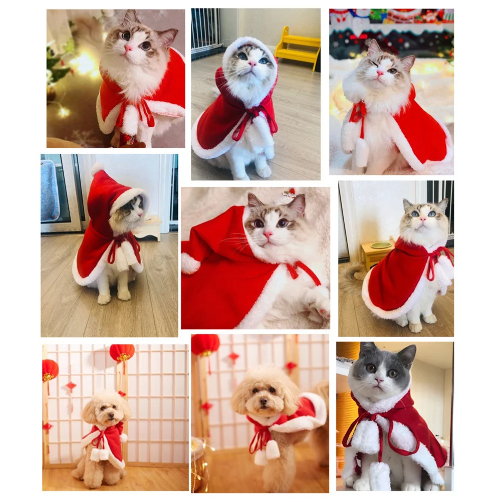 

VANZACK Funny Dog Christmas Cape Pet Party Costume Birthday Outfit Holiday Accessories for Dogs