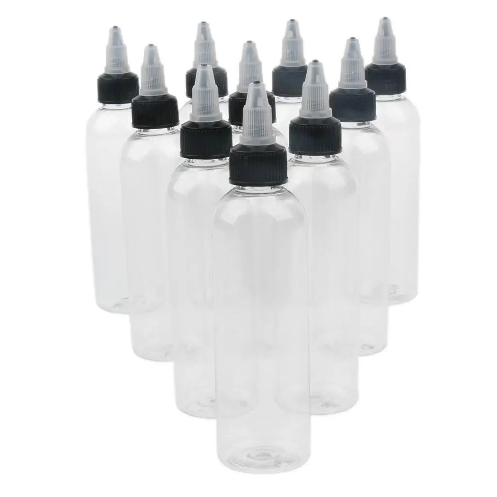 10x Plastic Empty Bottles Twist Nozzle Tip Applicators for Sauces Salad Glue