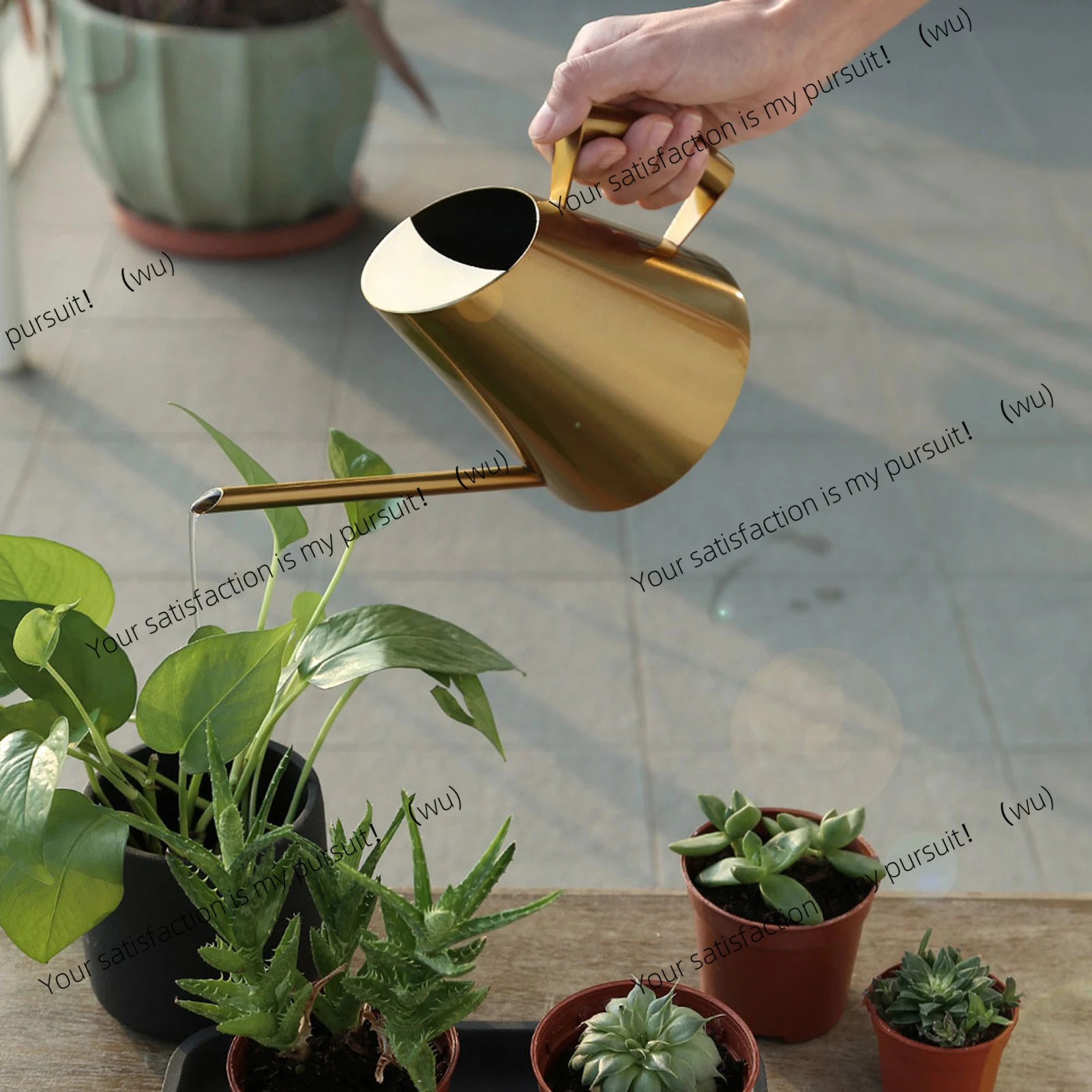 Stainless Steel Watering Can Long Mouth Nozzle Sprinkle Pot Garden Flowers Plants Watering Tool Home Garden Accessories