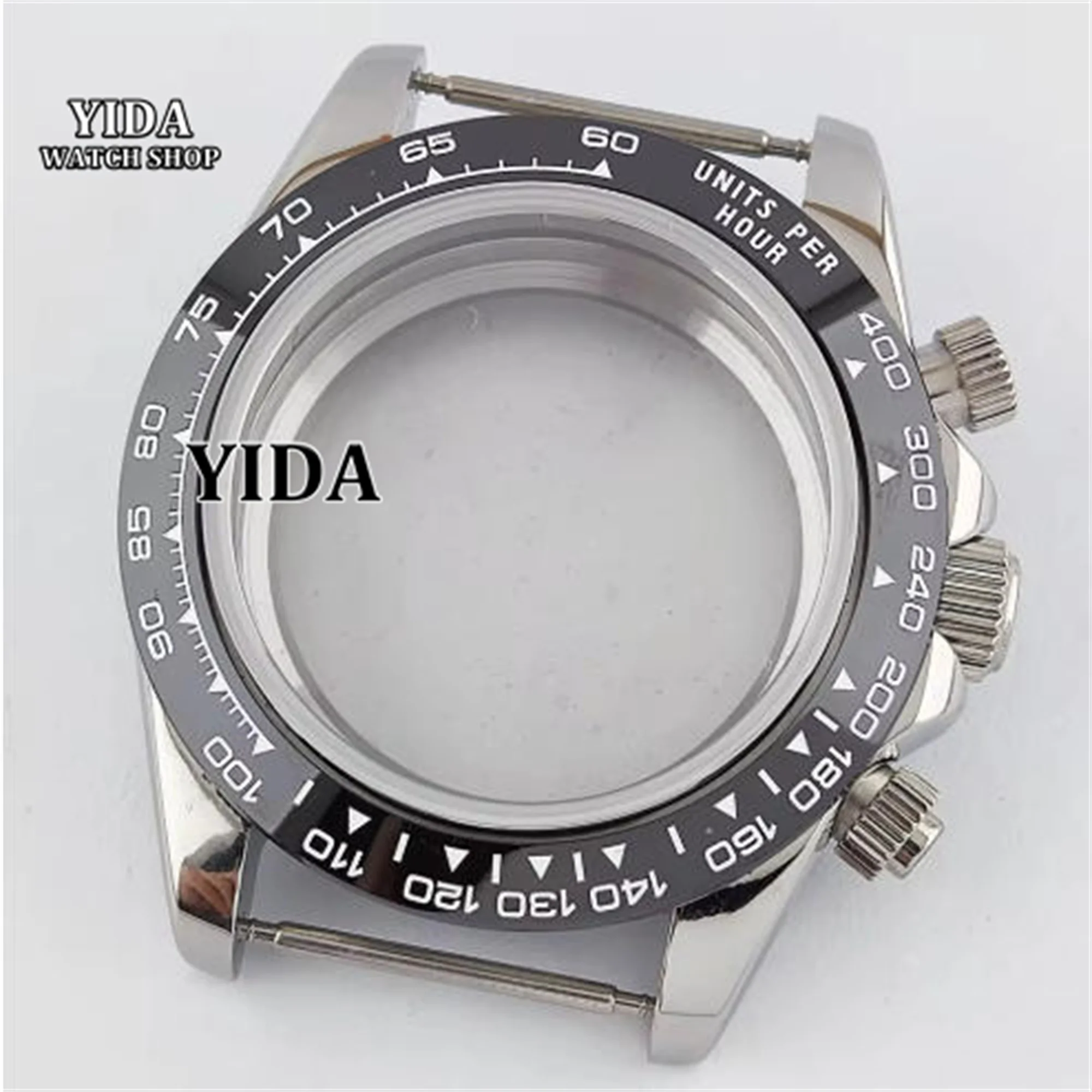 

VK63 Case Stainless Steel 39MM Watch Case Sapphire Crystal 10ATM Waterproof Mod Case Ceramic Bezel Case Fit VK63 Quartz Movement