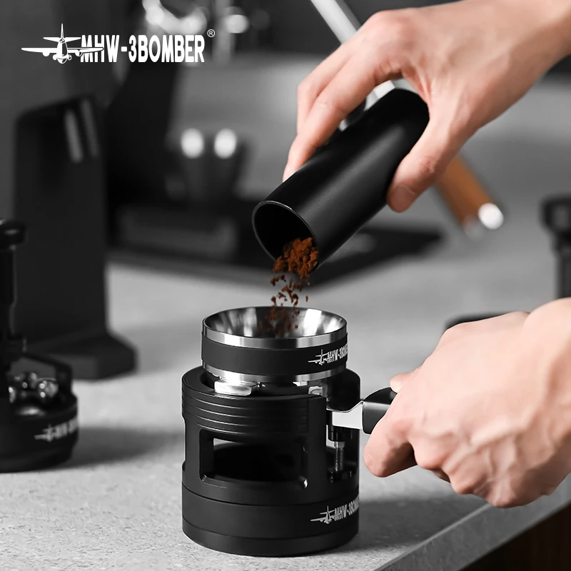 MHW-3BOMBER 58mm Distributeur De Café Espresso WDT Distribution Porte-Filtre Anneau De Dosage Barista Outils 73Accessoires