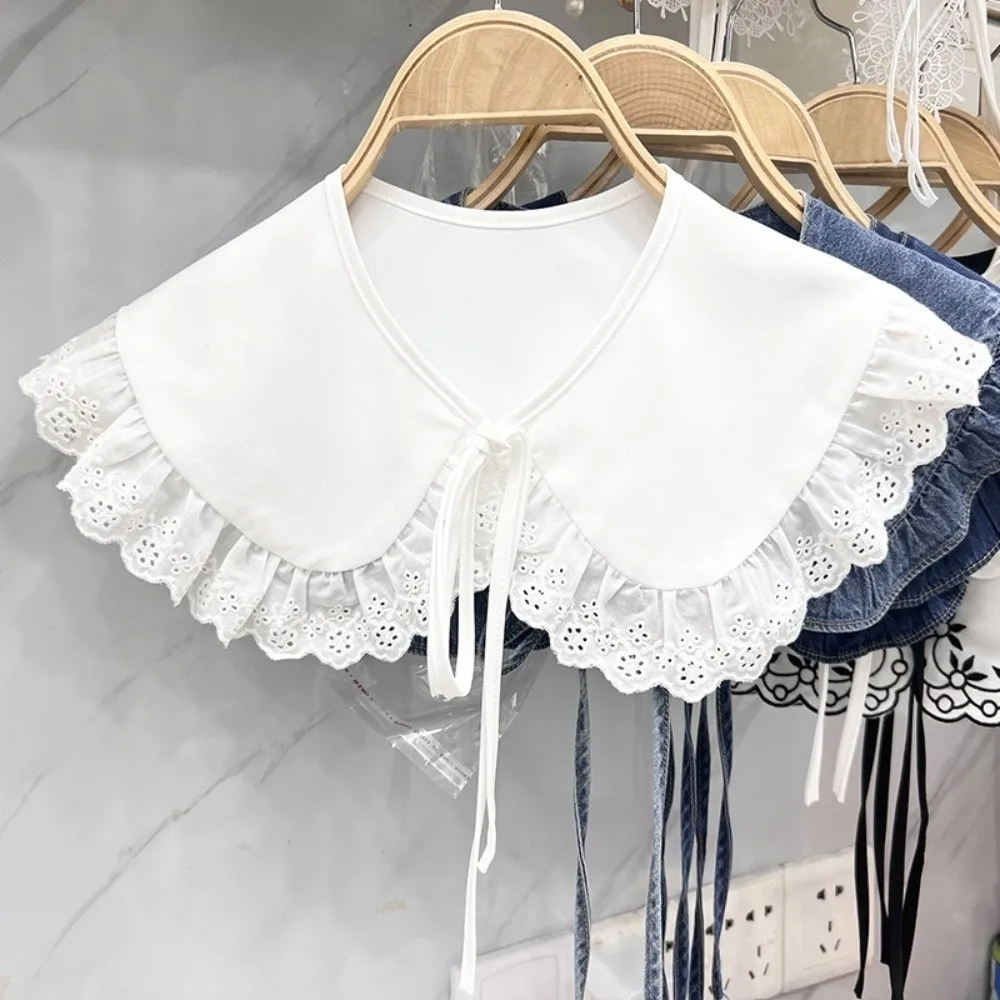 

Fashion White Lace Fake Collar Vintage Chic Style Shawl Collar Casual Solid Color Female Necklace Lapel Design