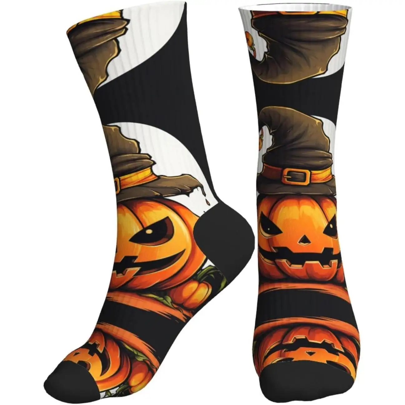 

Halloween Cute Pumpkin Print Running Socks Travel Socks Mid-Tube Sports Socks Suitable For Running Unisex Novelty Crew