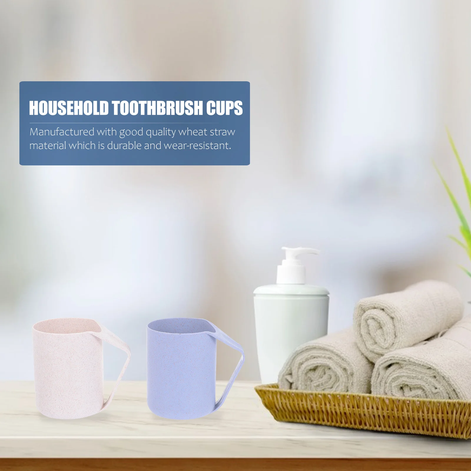 2 قطعة أكواب الغسيل المنزلية أكواب فرشاة الأسنان القش تصميم مدمج خفيف الوزن لتخزين معجون الأسنان ومشط الحمام المنظم #4