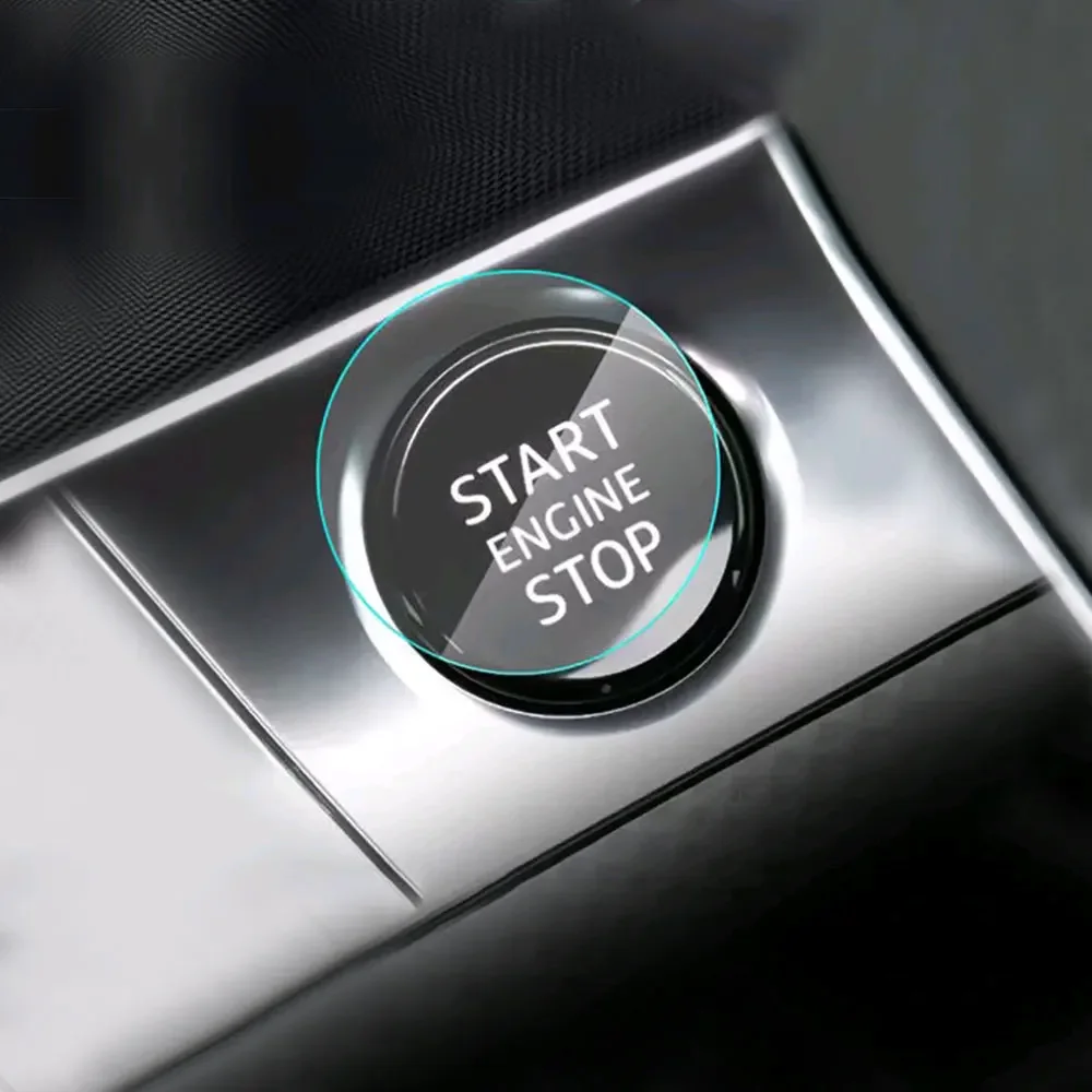 1Pc Car Engine Ignition Start Stop Button Protective Film Sticker Transparent Car Button Film Universal Car Interior Sticker