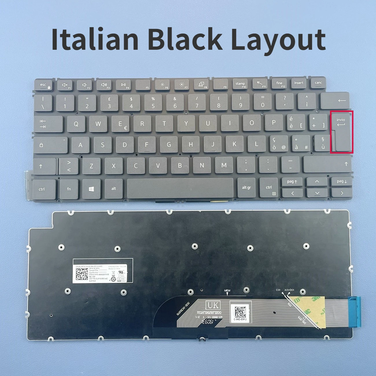 Italian UK Black Keyboard For Dell Inspiron 13 5390 5391 7390 7391 14 5493 5498 7490 7491 5490 5494 Latitude 3301 3410