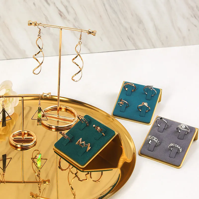 

Colorful velvet ring stand for light luxury and simple style mall store, creative display prop for jewelry booth.