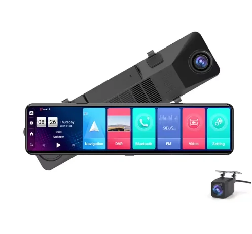 Voice Control Triple Screen 4G Android 8.1 Car RearView Mirror Camera  ADAS DVR Dash Cam Auto Video Recorder