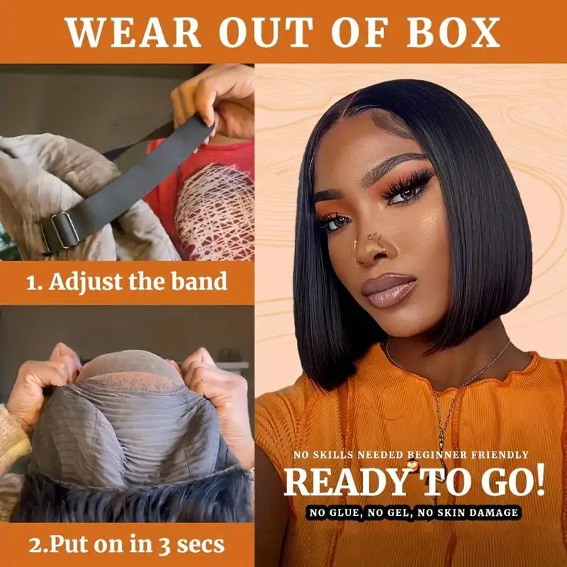 Прямой парик фронта шнурка Полный парик человеческих волос на шнуровке для женщин Человеческие волосы 12 дюймов 4x4 Bone Прямые Hd парики фронтальной части шнурка Человеческие волосы