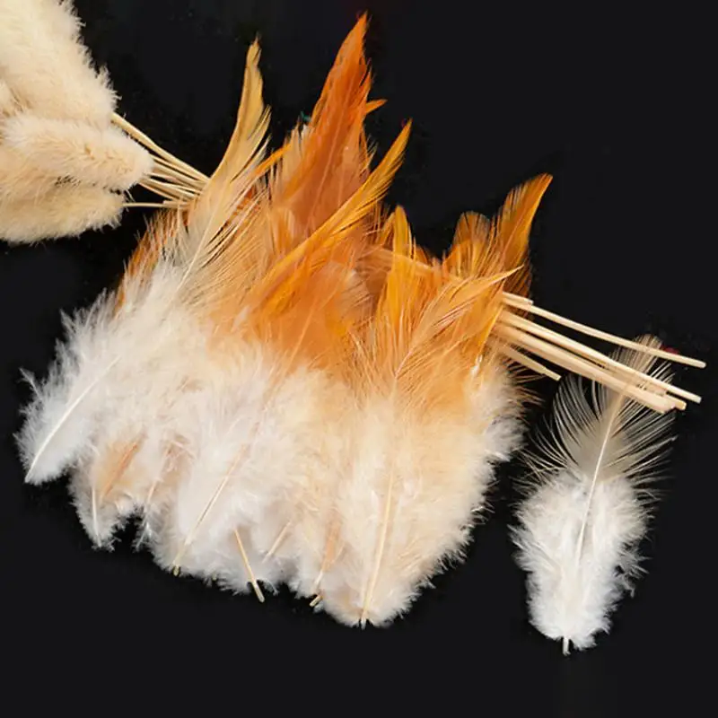 50Pcs Sewing Accessories DIY Jewelry Plumes Decor Chicken Rooster Feather 7-15cm For Wedding Dress Handicrafts