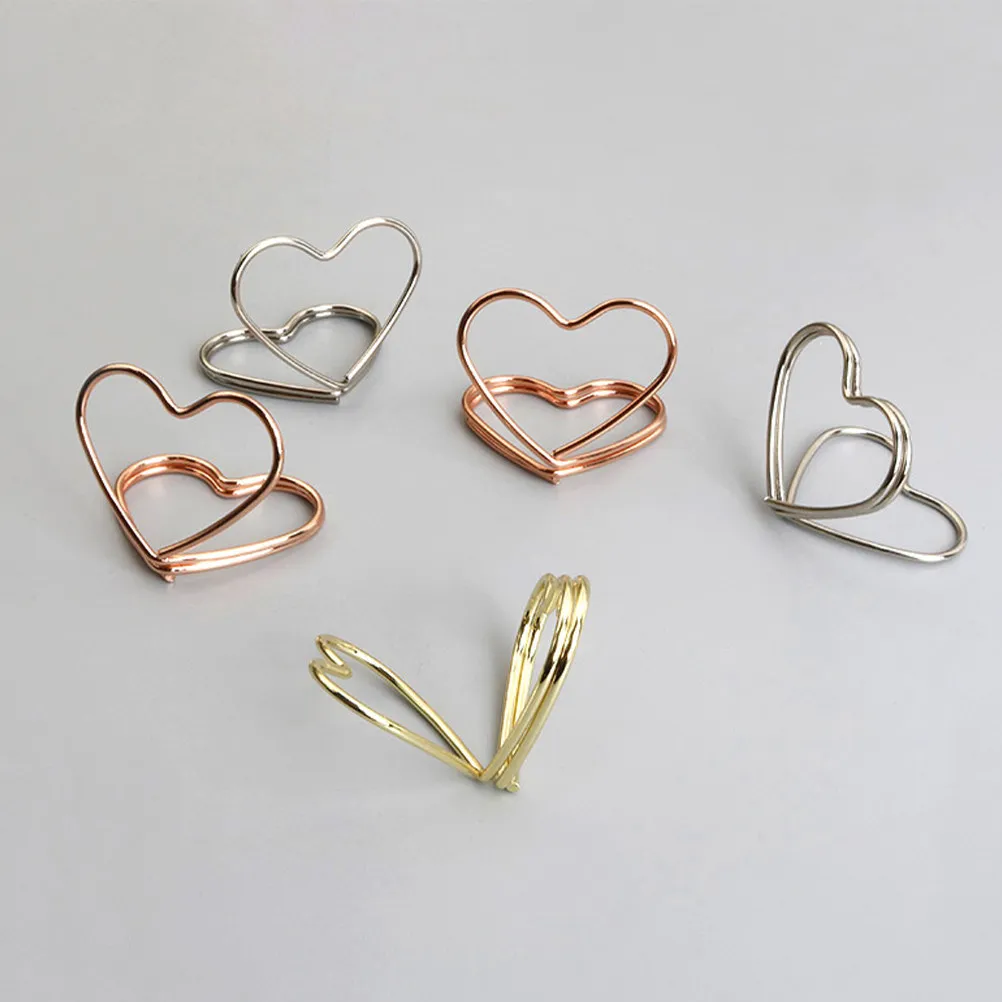 20Pcs Metal Shape Memo Holder Name Card Holder Stand For Bridal Shower Table Wedding Anniversary Party