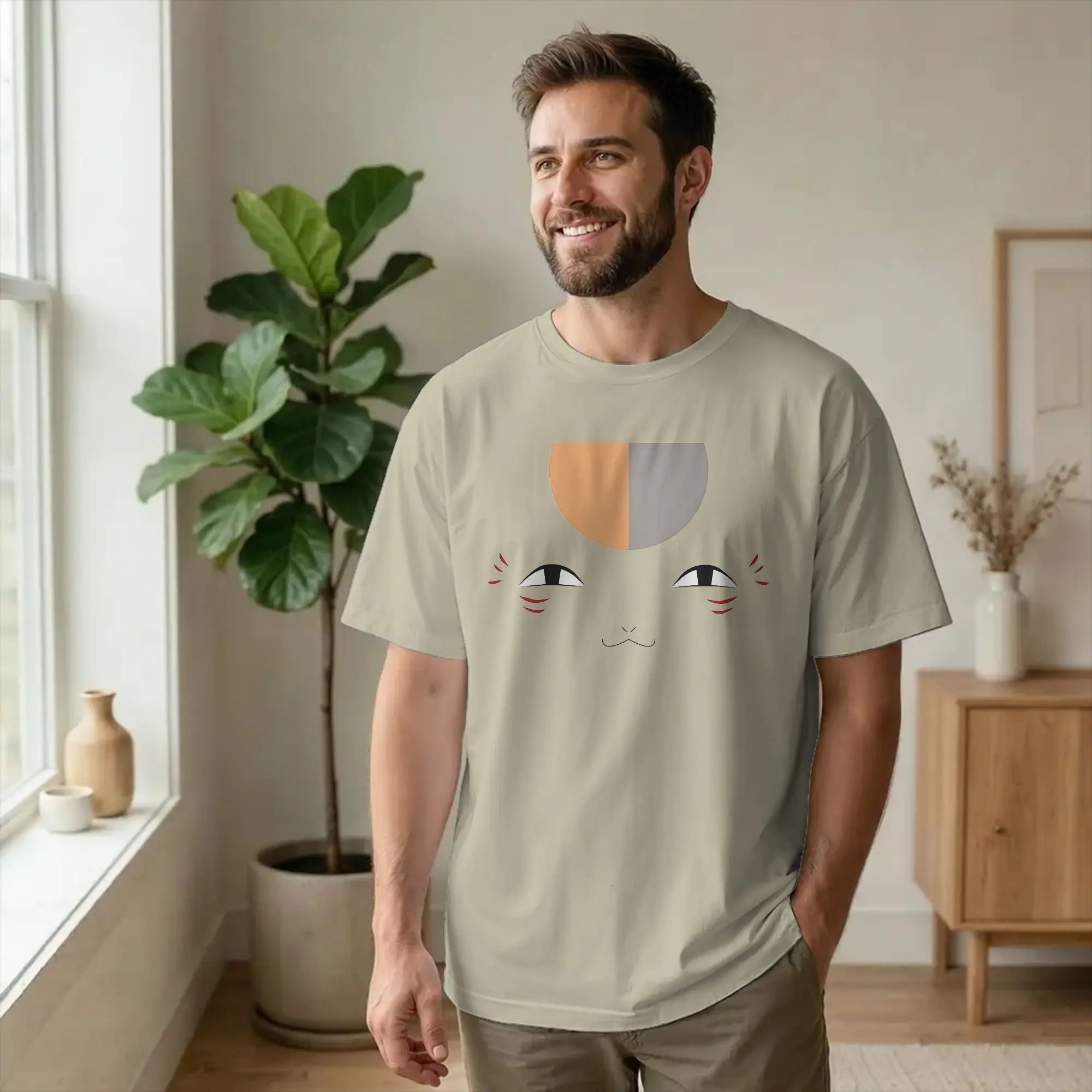 Natsume's Book of Friends Madara T-Shirt Men Nyanko Sensei Casual Cotton Tees O Neck Short Sleeve T Shirts Unique Tops