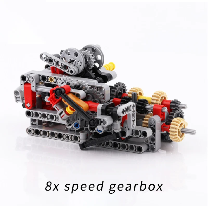 MOC Creative Electric DIY Technical Parts Assembled Building Blocks Motor Gearbox Reverse gear Mechanical Group Model Engine Toy