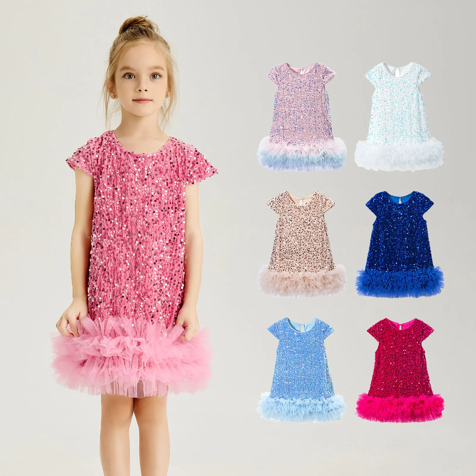 

Новое поступление: Детское платье с бисером для девочек 1-6 лет, весна 2026. Летнее праздничное платье-баллон для маленьких девочек на день рождения.