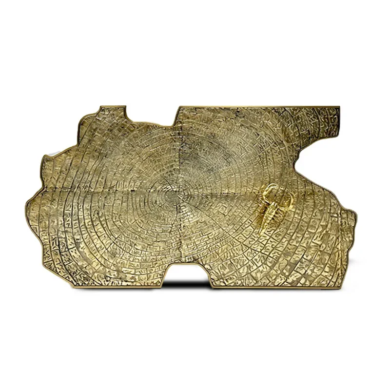 

Villa decoration corridor entrance table tree root design stainless steel entrance platform