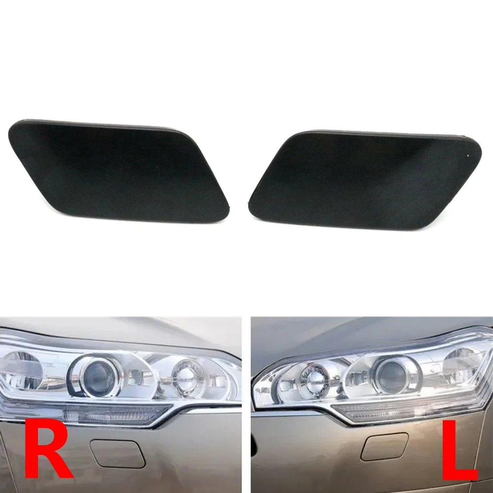 Cafoucs Car Headlamp Water Spray Jet Cover For Citroen C5 2009-2012 Headlight Washer Nozzle Caps