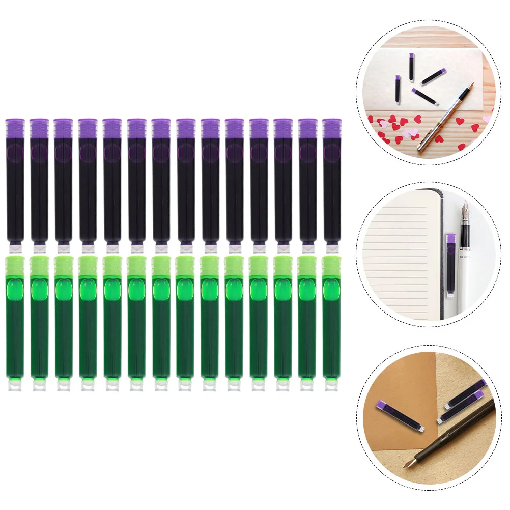 

100 Pcs Ink Replaceable Colorful Pens Refills for Fountain Office Supplies Practice