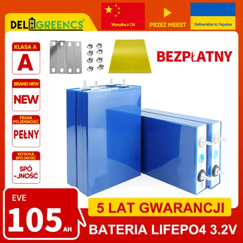 Ucraina grado A + Lifepo4 EVE105AH 12V 24V 48V batteria batterie ricaricabili per solare esente da tasse di Meest