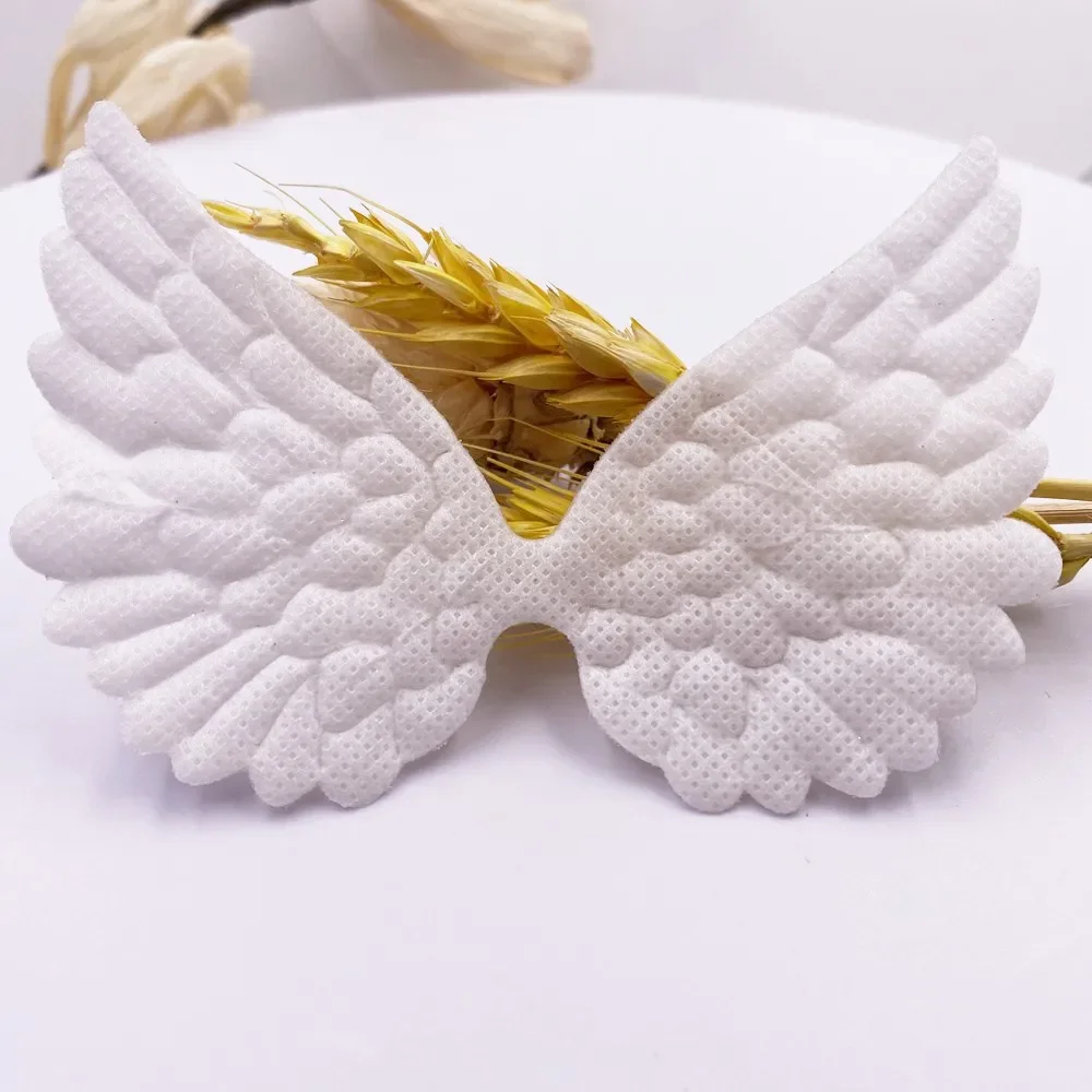 10PCS Glitter Bepowder Cloth Padded AB Pretty Big Angel Wings DIY Wedding Appliques Decoration Wing Patch Crafts E359