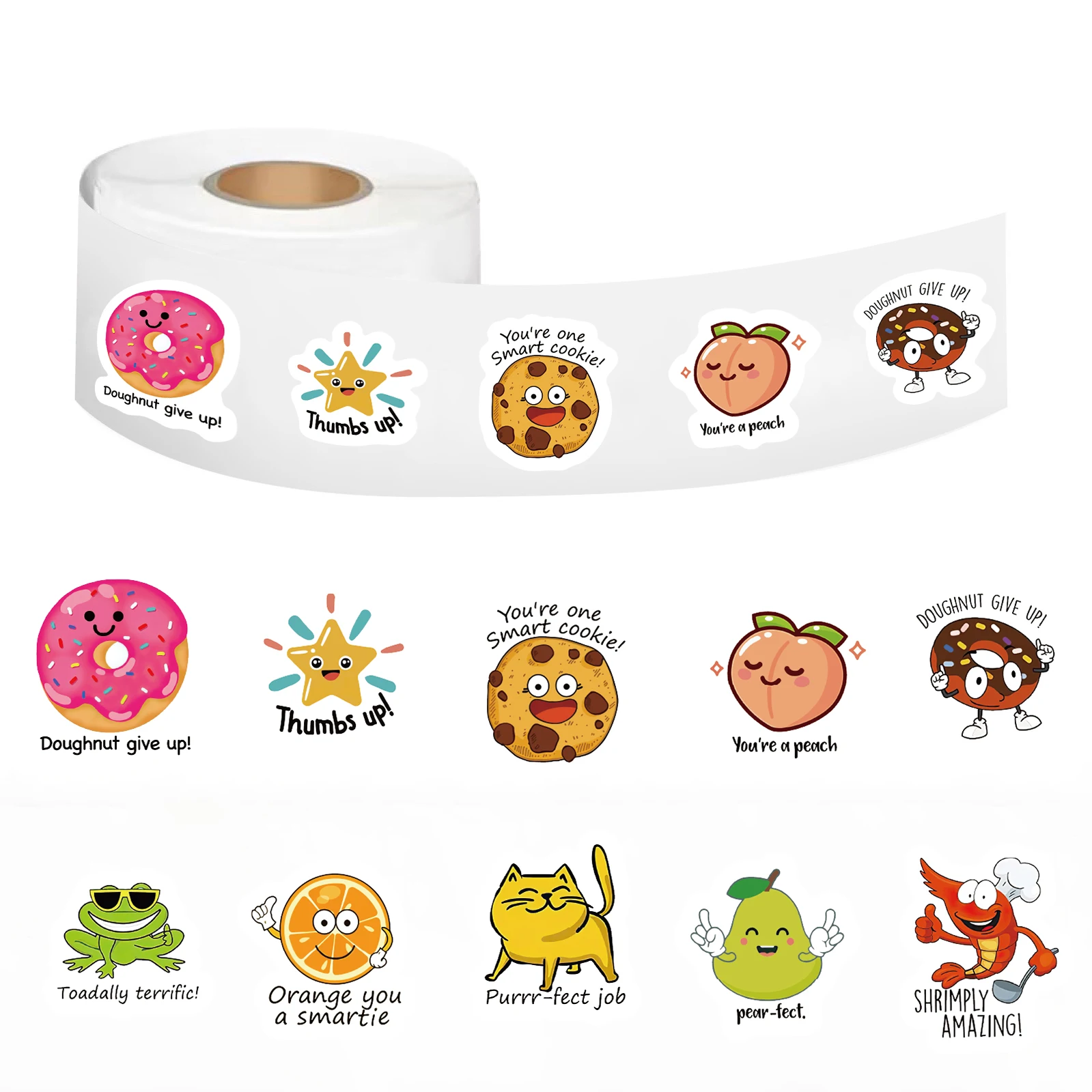 500 قطعة/لفة الكرتون مكافأة القط ملصقات للمدرسة مكافأة ملصق بطاقة تشجيع طالب القرطاسية ألعاب حفلة هدية ملصق