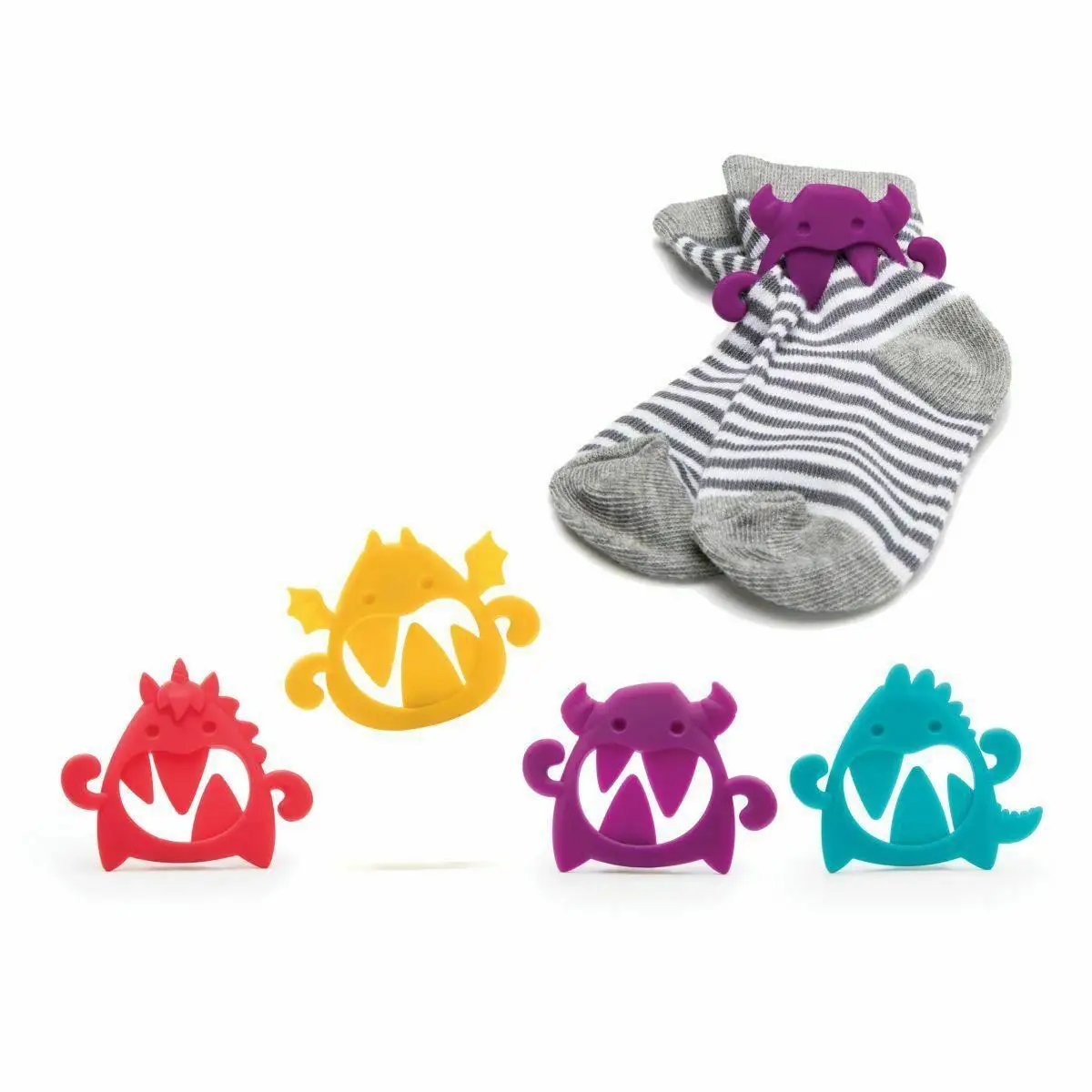 8Pcs/Set Halloween Monster Sock Clips Cartoon Dinosaur Laundry Sock Locks Sock Organizers Sorters Locks Sock Holder