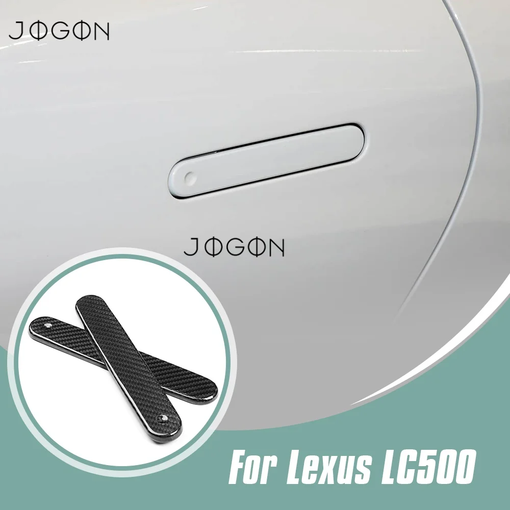 2Pcs Dry Real Carbon Fiber Exterior Car Door Handle Frame Overlay Trim Car Accessories For Lexus LC LC500 LC500h 2018-2025