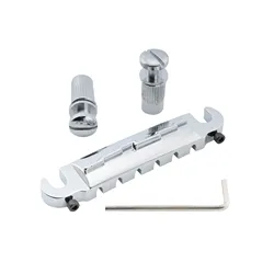 Musiclily Pro 52.5mm Pre-set Intonatable Wraparound Bridge Tailpiece for Epiphone Les Paul Junior LP Style Guitar, Chrome