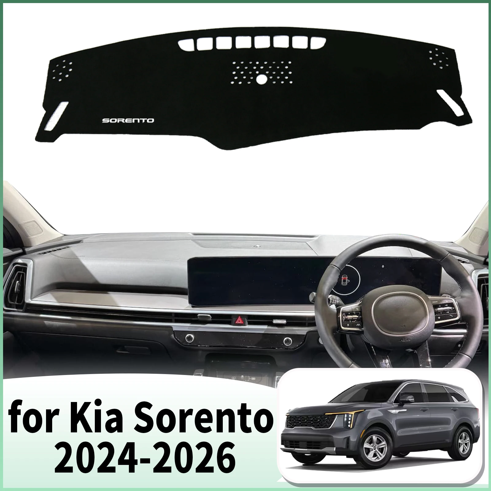 

fit for 2024-2026 Kia Sorento MQ4 HEV PHEV Hybrid white logo Dashmat Dashboard Cover Pad DashMat Sunshade Protective Carpet