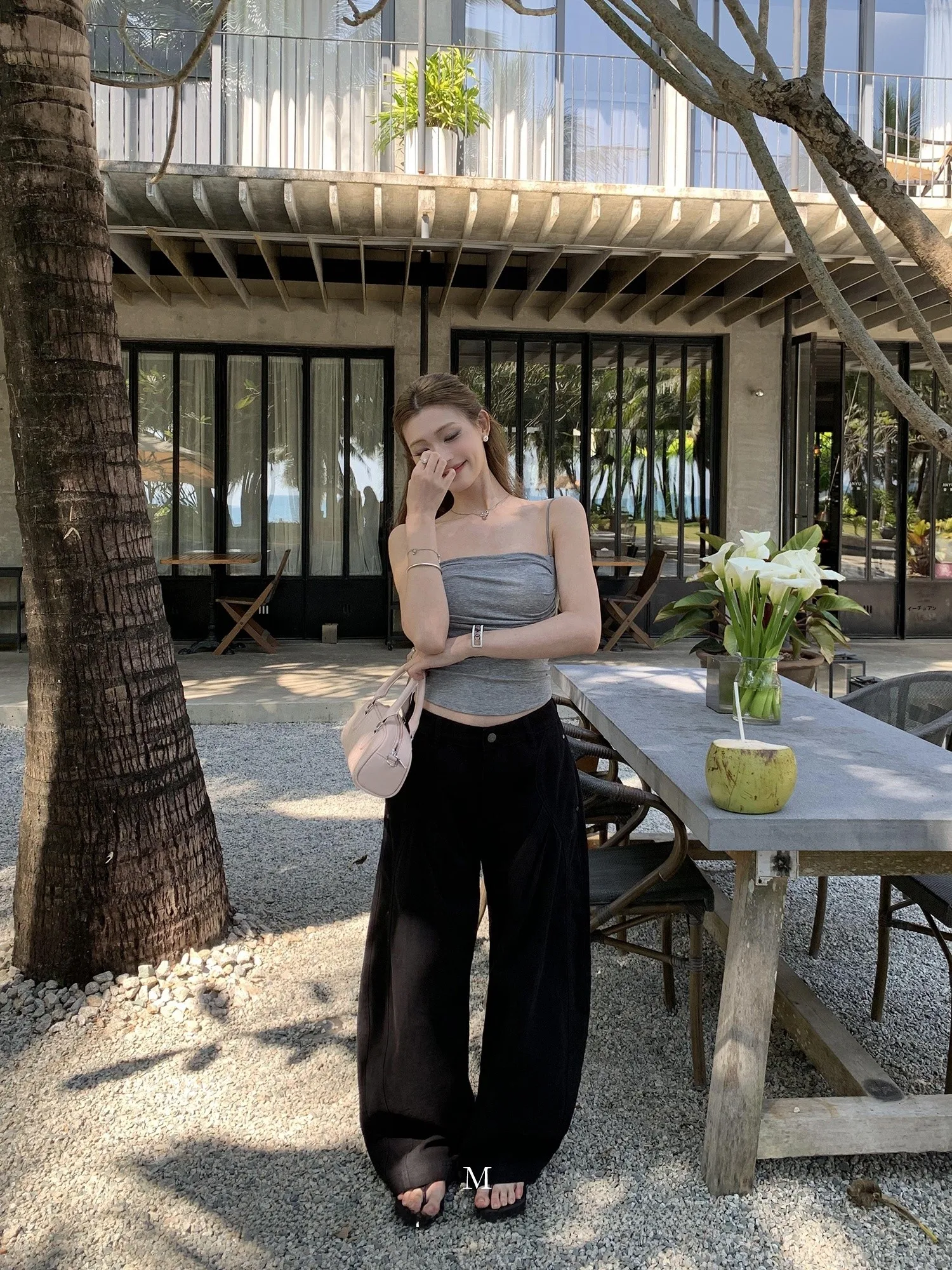 

Loose Women's Denim Work Pants Low Waist Wide Leg Pants Asymmetrical Design Cotton Casual Trousers Spring Fashion Ladies