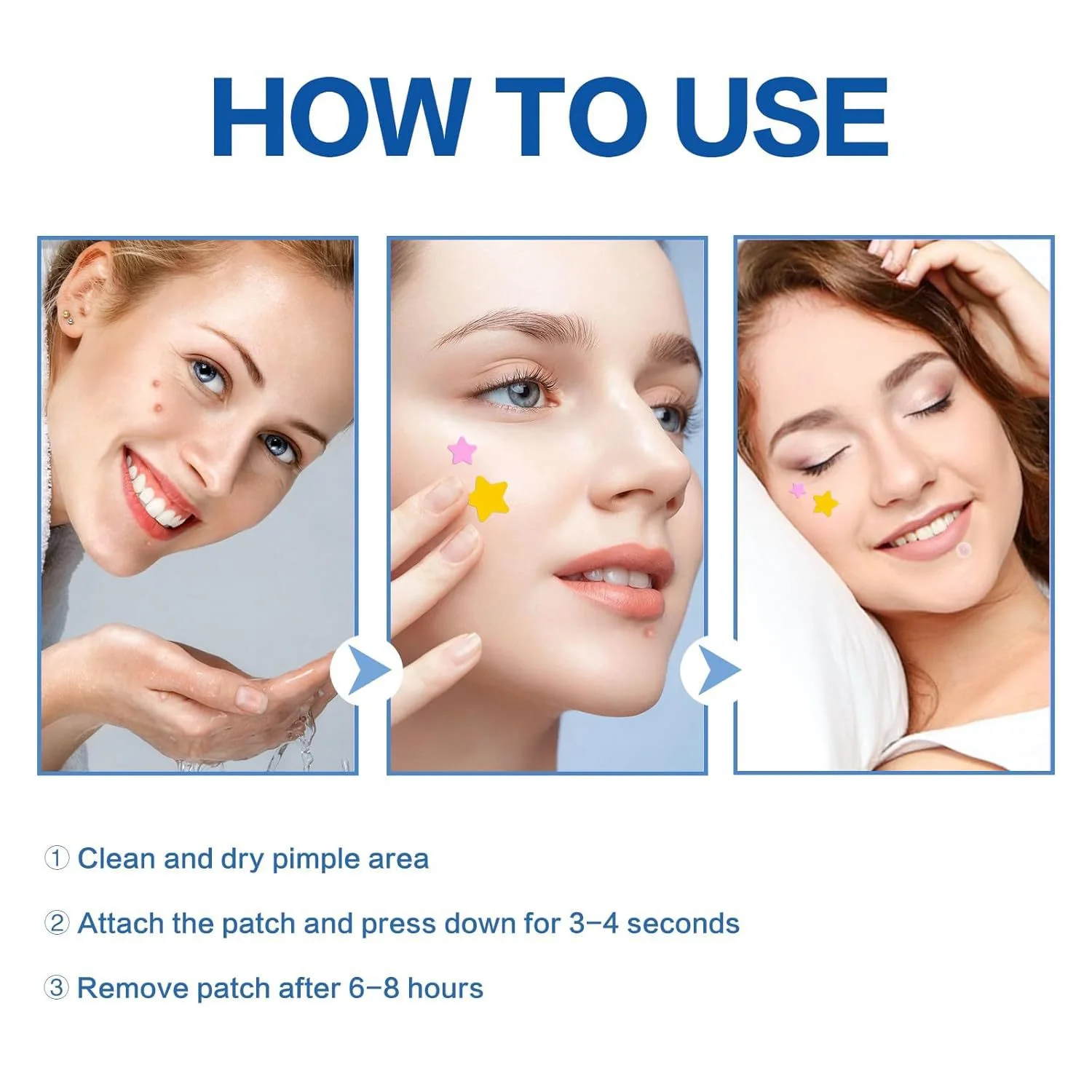 560 قطعة، رقعة بثرة لطيفة، سبعة ألوان، رقعة حب الشباب مع تصميم، ملصق جيراوات، مناسب لجميع المناسبات، على شكل نجمة.